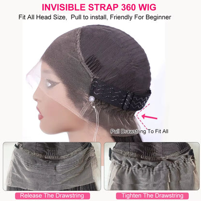250 Density Invisible Strap Highlight 360 Full Hd Lace Front Wig Honey Blonde Glueless Wig H Deep Wave Frontal Wig Human Hair